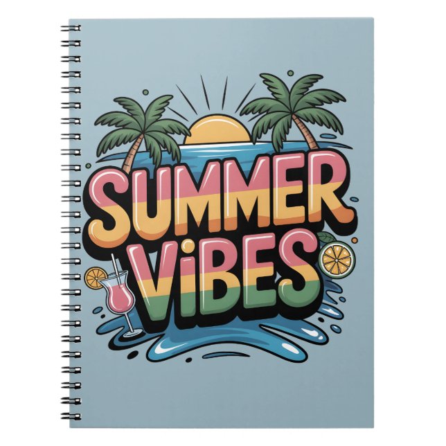 Sommar Vibes Tropical Beach Anteckningsbok (Framsidan)