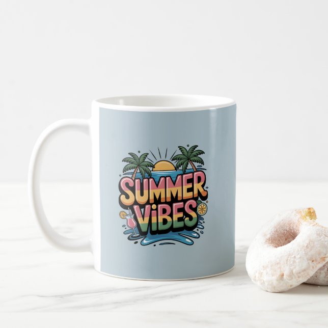 Sommar Vibes Tropical Beach Kaffemugg (Med munk)