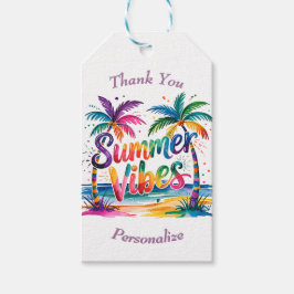 Sommar Vibes Tropical Handflatan Träd Presentetikett