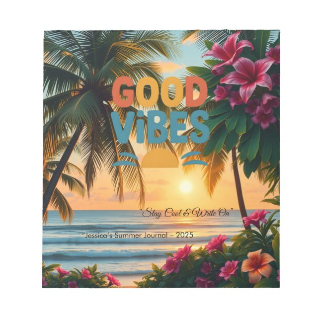 Sommar Vibes Tropical Notebook Anteckningsblock (Framsida)