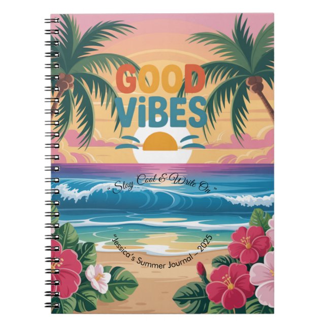 Sommar Vibes Tropical Notebook Anteckningsbok (Framsidan)