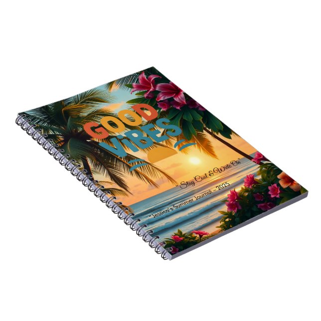 Sommar Vibes Tropical Notebook Anteckningsbok (Högra Sidan)