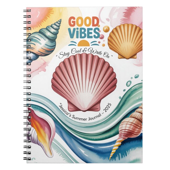 Sommar Vibes Tropical Notebook Anteckningsbok (Framsidan)