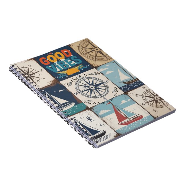 Sommar Vibes Tropical Notebook Anteckningsbok (Högra Sidan)