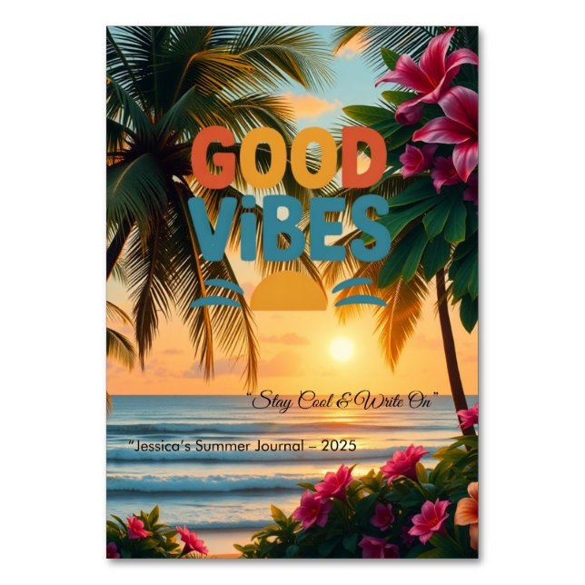 Sommar Vibes Tropical Notebook Bordsnummer (Framsidan)