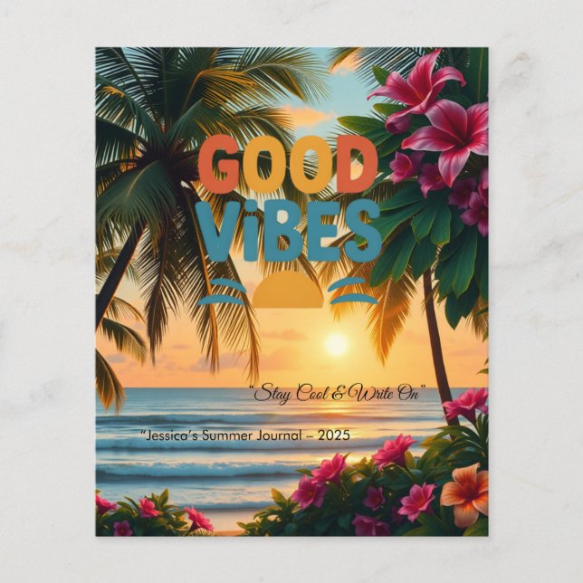 Sommar Vibes Tropical Notebook Flygblad (Framsidan)