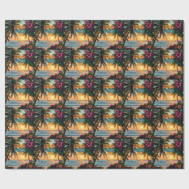 Sommar Vibes Tropical Notebook Presentpapper (Platt)