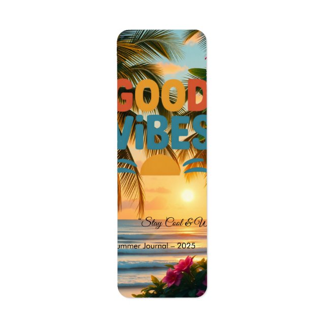 Sommar Vibes Tropical Notebook Returadress Etikett (Framsidan)