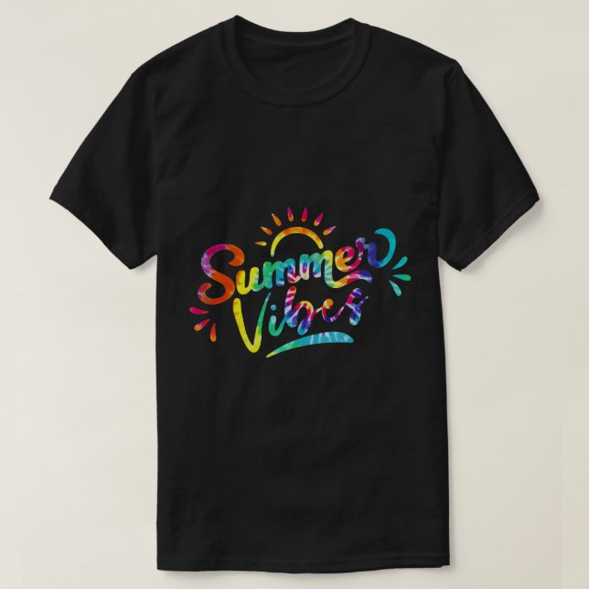 Sommar Vibes Tye Dye Summer Beach Travel Family Va T Shirt (Design framsida)
