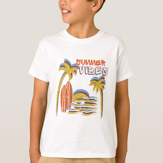 Sommar Vibes Vacation Vintage T Shirt (Framsida)