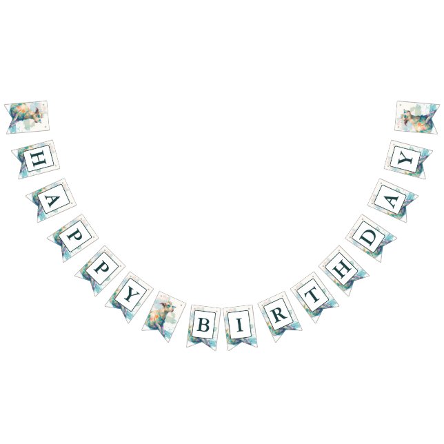 Sommar Vibes Watercolor Goat - födelsedagen Vimplar (Alla)