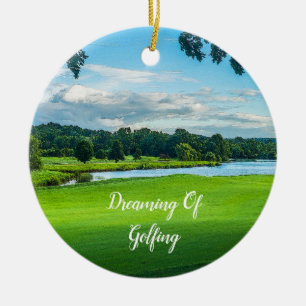 Sommar vid Golfkursen Julgransprydnad Keramik