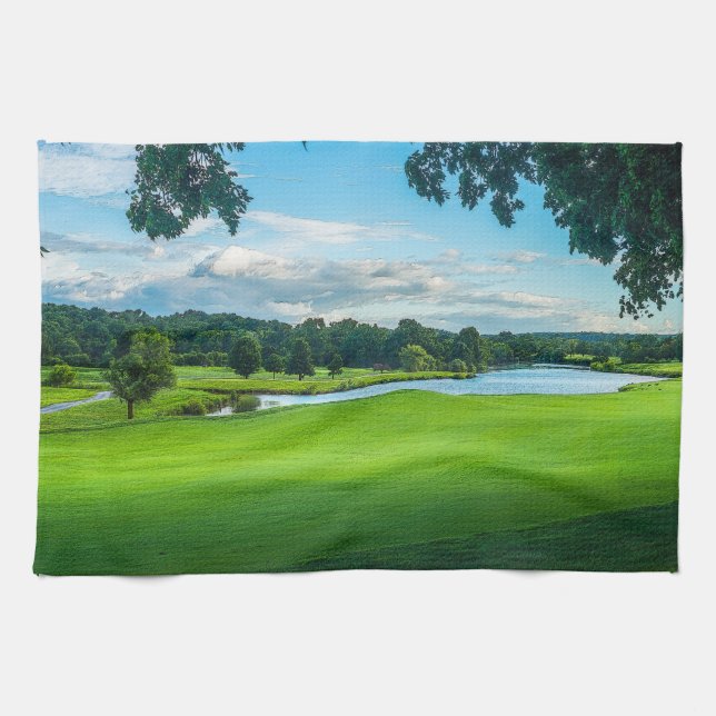 Sommar vid Golfkursen Kökshandduk (Horisontell)