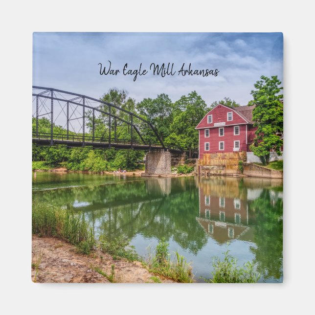Sommar vid Krig Eagle Mill Square Magnet (Framsidan)