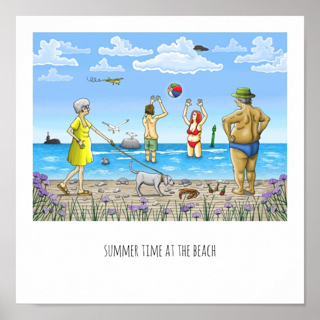 Sommar vid stranden Affisch (Framsidan)