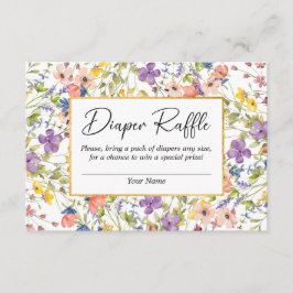 Sommar vilda blommor äng Baby Shower Blöja Lotteri Tilläggskort