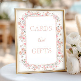 Sommar vilda blommor baby shower-kort och presente poster