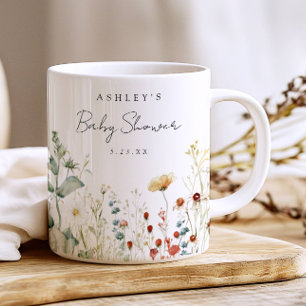 Sommar vilda blommor fält baby shower gåva kaffemugg