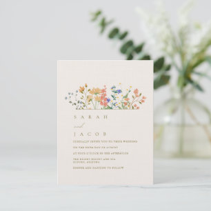 Sommar Vildblomma Boho Bröllop Inbjudningar