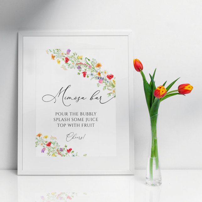 Sommar vildblomma mimosa bar dryck skylt (Skapare uppladdad)