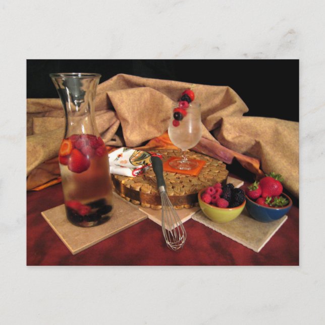 Sommar Vin Kopp Vykort (Framsida)