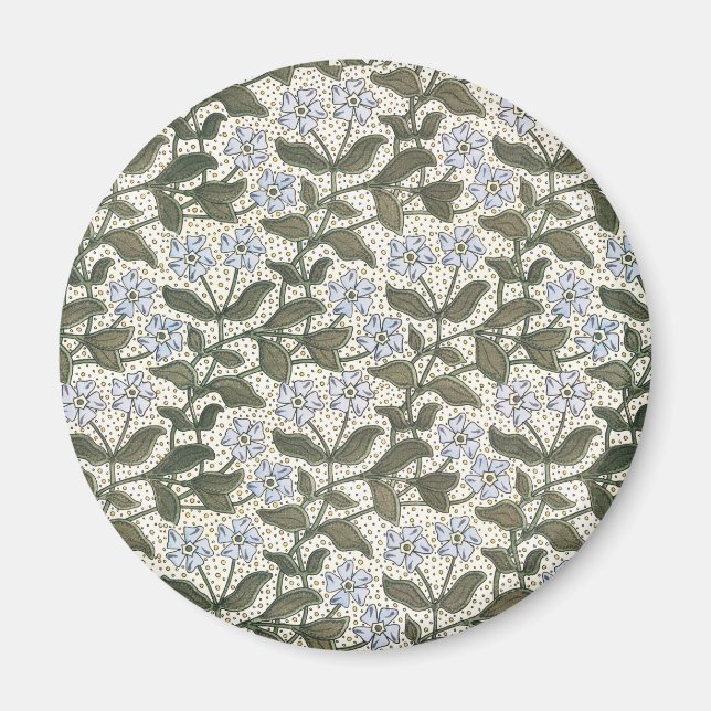 Sommar Vinblomma Art Nouveau Botanisk Konst Magnet (Framsidan)