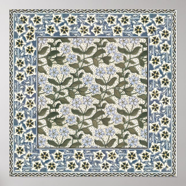 Sommar Vinca Blomma Vacker Elegant Blommig Poster (Framsidan)