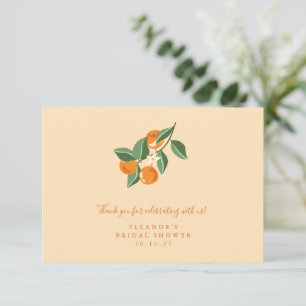 Sommar Vintage Apelsiner Boho Anpassad Bröllopsdus Tack Kort