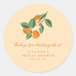Sommar Vintage Oranges Boho Anpassningsbar Möhippa Runt Klistermärke