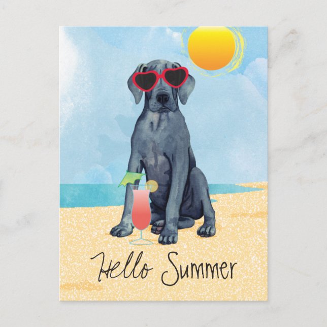 Sommar-vykort för Great dane Vykort (Framsida)