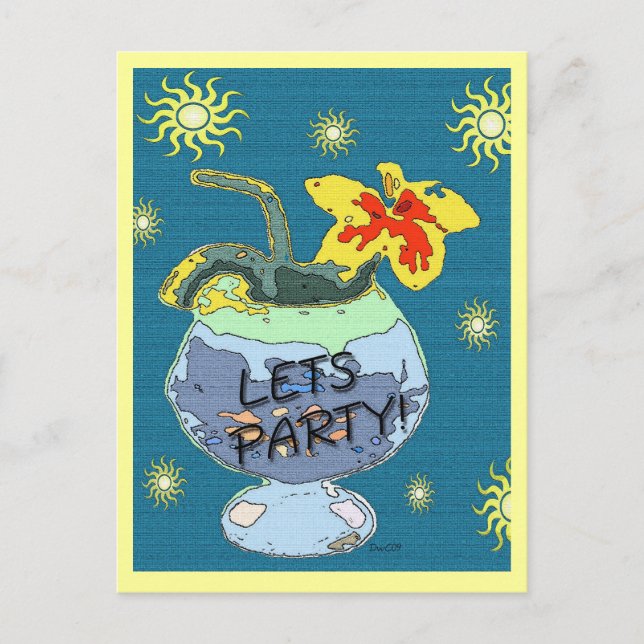Sommar-vykort för Party Inbjudan Vykort (Framsida)
