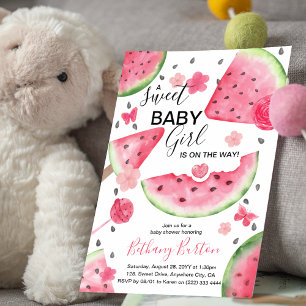 Sommar Watermelon 'A Sweet Baby' Baby Shower Inbjudningar