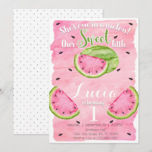 Sommar Watermelon Födelsedagsfest inbjudan Inbjuda