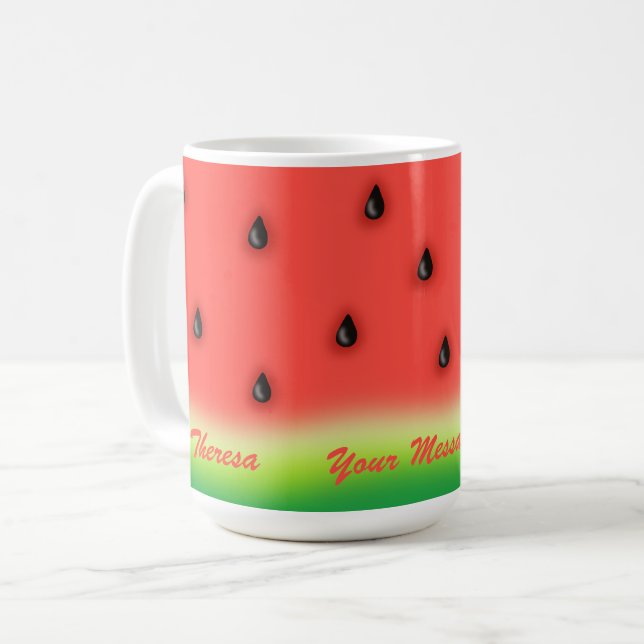 Sommar Watermelon Personlig Kaffemugg (Framsida vänster)