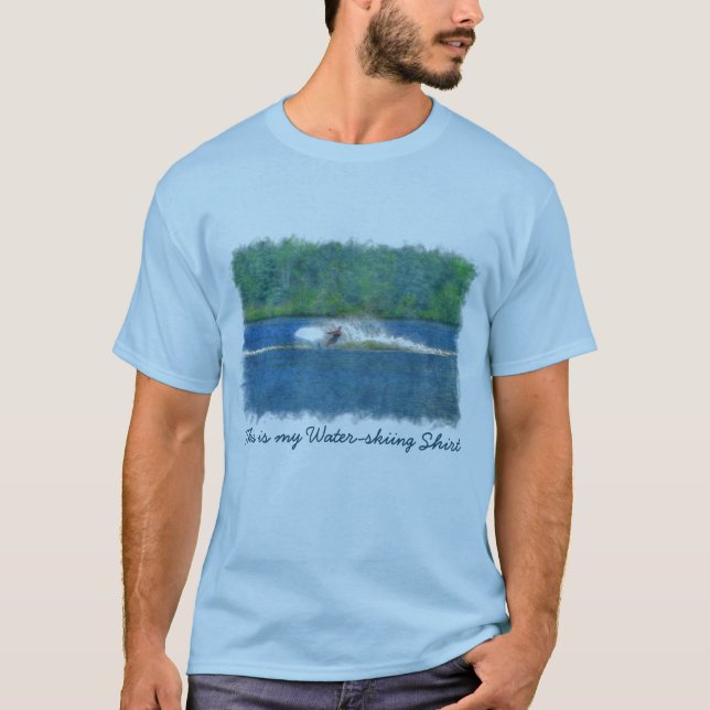 Sommar Waterskiier och Sjö Tee Shirt (Framsida)