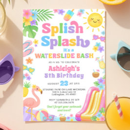 Sommar WaterSlids Girl Födelsedagsfest Inbjudningar