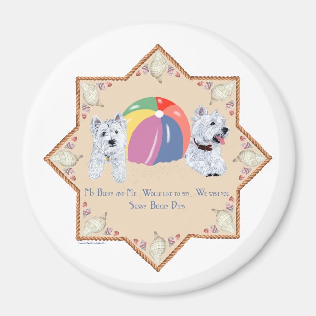 Sommar Westies Sandy Magnet (Framsidan)