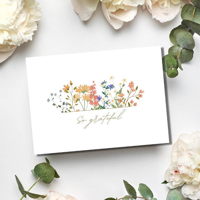 Sommar Widlflower Boho Bröllop Tack  Kort (Skapare uppladdad)
