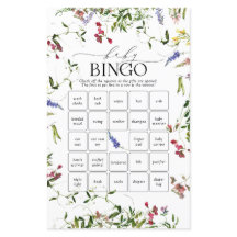 Sommar WildblomBaby Shower Bingo Game