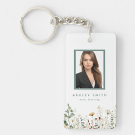 Sommar Wildblomme Fält Employee ID Nyckelring
