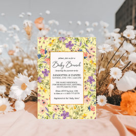 Sommar Wildblomme Meadow Baby Brunch Inbjudningar