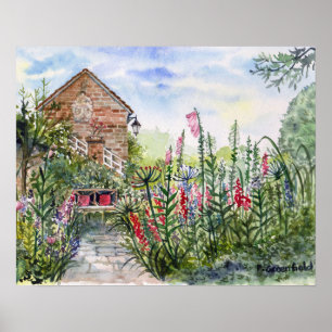 Sommar WildblommEnglish Garden i York Poster