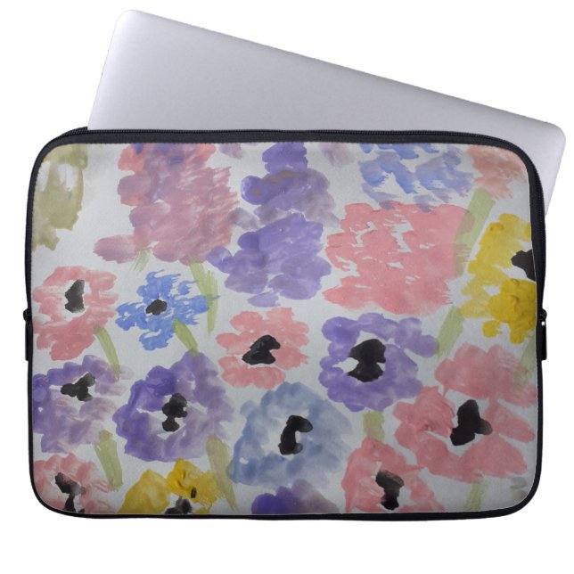 Sommar Wildblommics Electronics Bag Laptop Fodral (Framsidan)