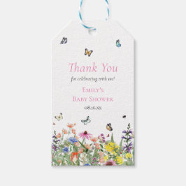 Sommar Wildblommor & Butterflies Tack Presentetikett