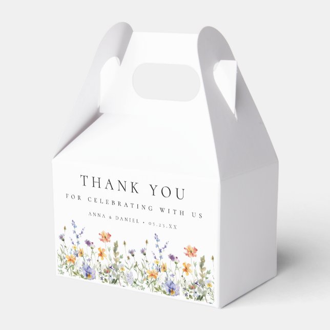 Sommar Wildblommor Garden Wedding Favor Boxes Presentaskar (Framsidan Sidan)