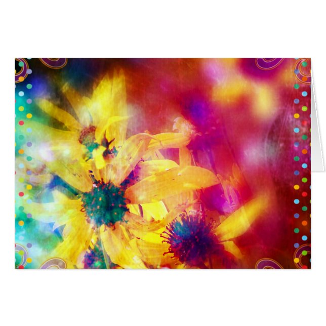 sommar Wildblommor Hälsningskort (Framsidan Horizontal)