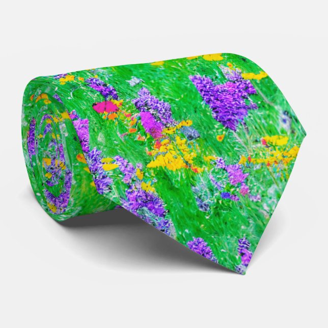 Sommar Wildblommor i Grönten Fält Slips (Rullad)