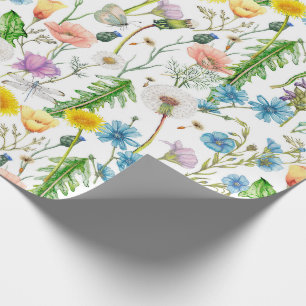 Sommar Wildblommor med Dragonflies Presentpapper