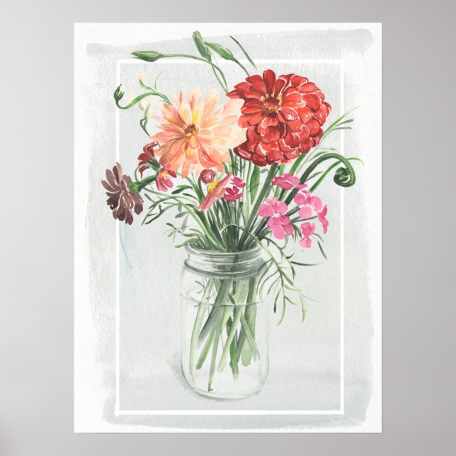 Sommar Wildblommor - Pinks &  Poster (Framsidan)
