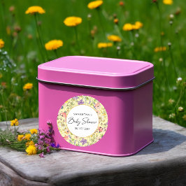 Sommar-Wildblomsknappen Runt Klistermärke